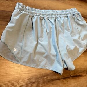 Light Blue Lululemon Hotty Hot Shorts